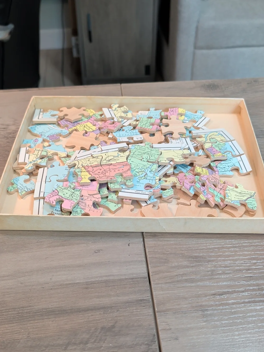Vintage Victory Plywood Map Puzzle